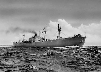 Liberty Ship At Sea