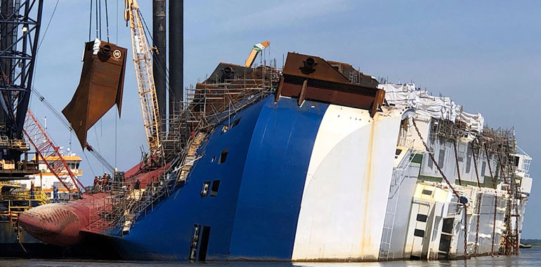 Analysis points to faulty loading, low ballast in Golden Ray rollover