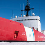 The 399-foot Polar Star displays its icebreaking capability
