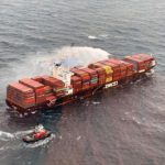 Dozens of containers within a single cargo bay burned.
