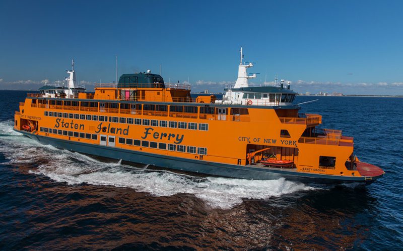 Sandy Ground is the second of three 4,500-passenger Ollis-class ferries to leave Eastern Shipbuilding for New York City.