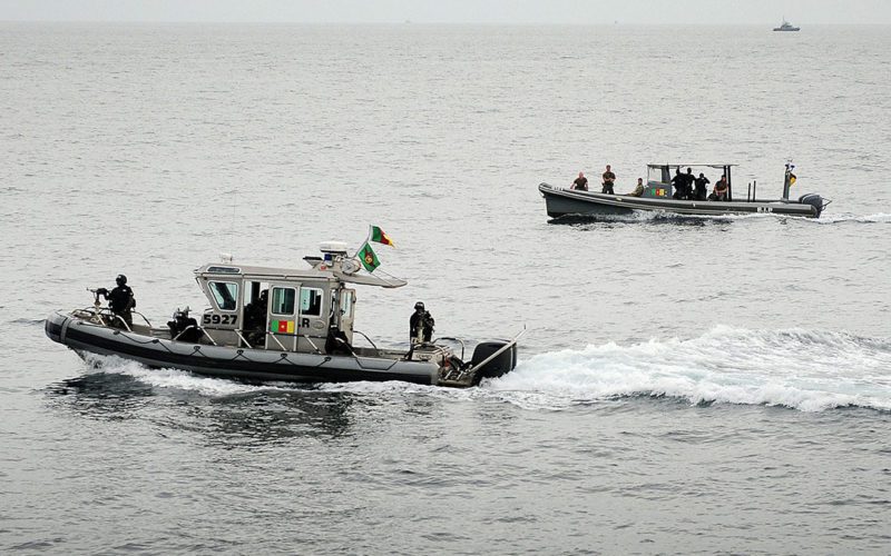 The U.S. military conducting anti-piracy exercises in the Gulf of Guinea with forces from Cameroon.