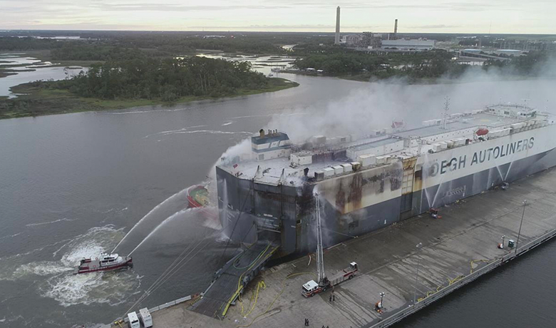 Hoegh Xiamen burned for more than eight days after catching fire at a Jacksonville ro-ro dock.