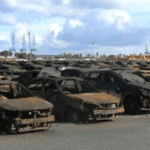 It destroyed more than 2,000 used vehicles and the ship itself.