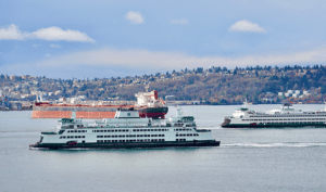 Washington State Ferries, above in Seattle, reduced service on some routes last fall due to crew shortages.