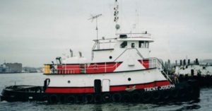 The tugboat Trent Joseph led the four-vessel tow.