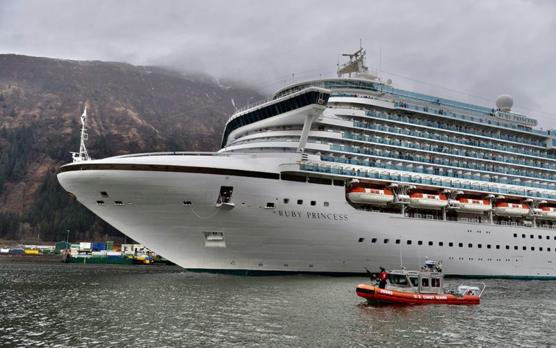 Ruby Princess arrives in Juneau, Alaska, in April 2018. Princess Cruise Lines has been fined for a second probation violation stemming from a 2017 incident.