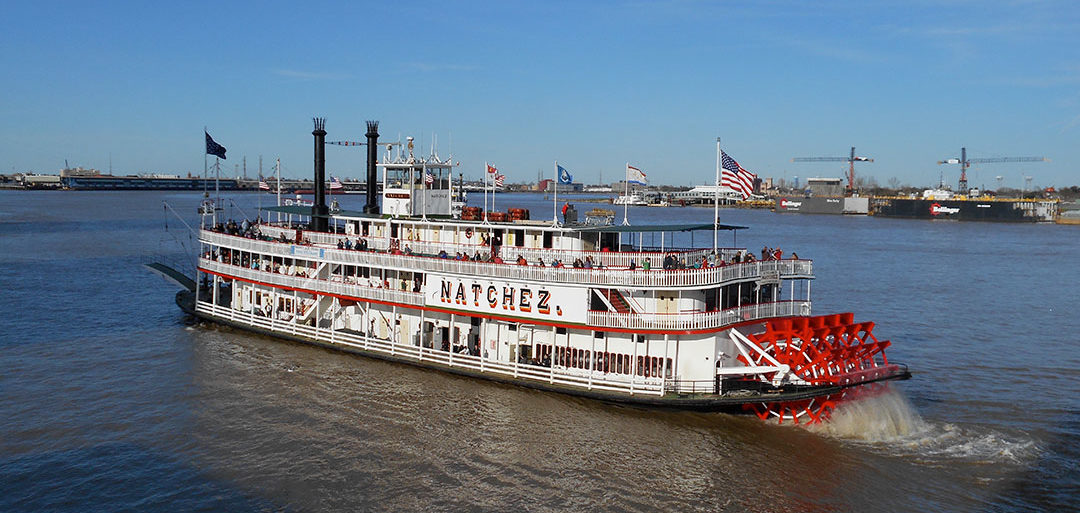 Steam is at the heart of the sternwheeler Natchez of New Orleans, launched in 1975 and named after the historic city also located along the Mississippi River. Steam powers the 265-by-46-foot passenger vessel up and down the mighty waterway.