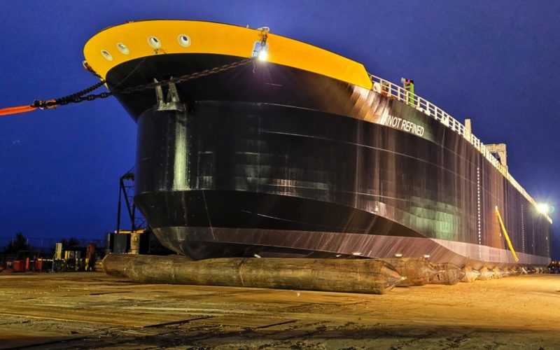 Senesco Marine launches dry bulk barge