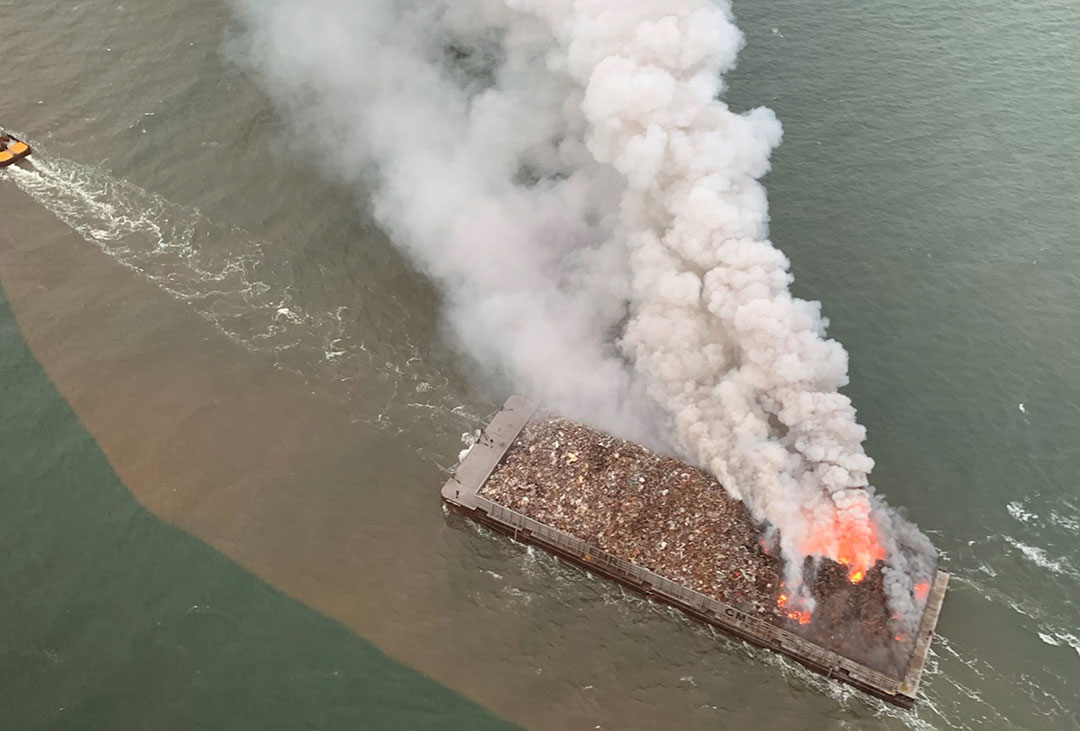 Local fireboat crews helped extinguish a fire in the barge CMT Y NOT 6 in Delaware Bay. The cause of the fire is not yet known.
