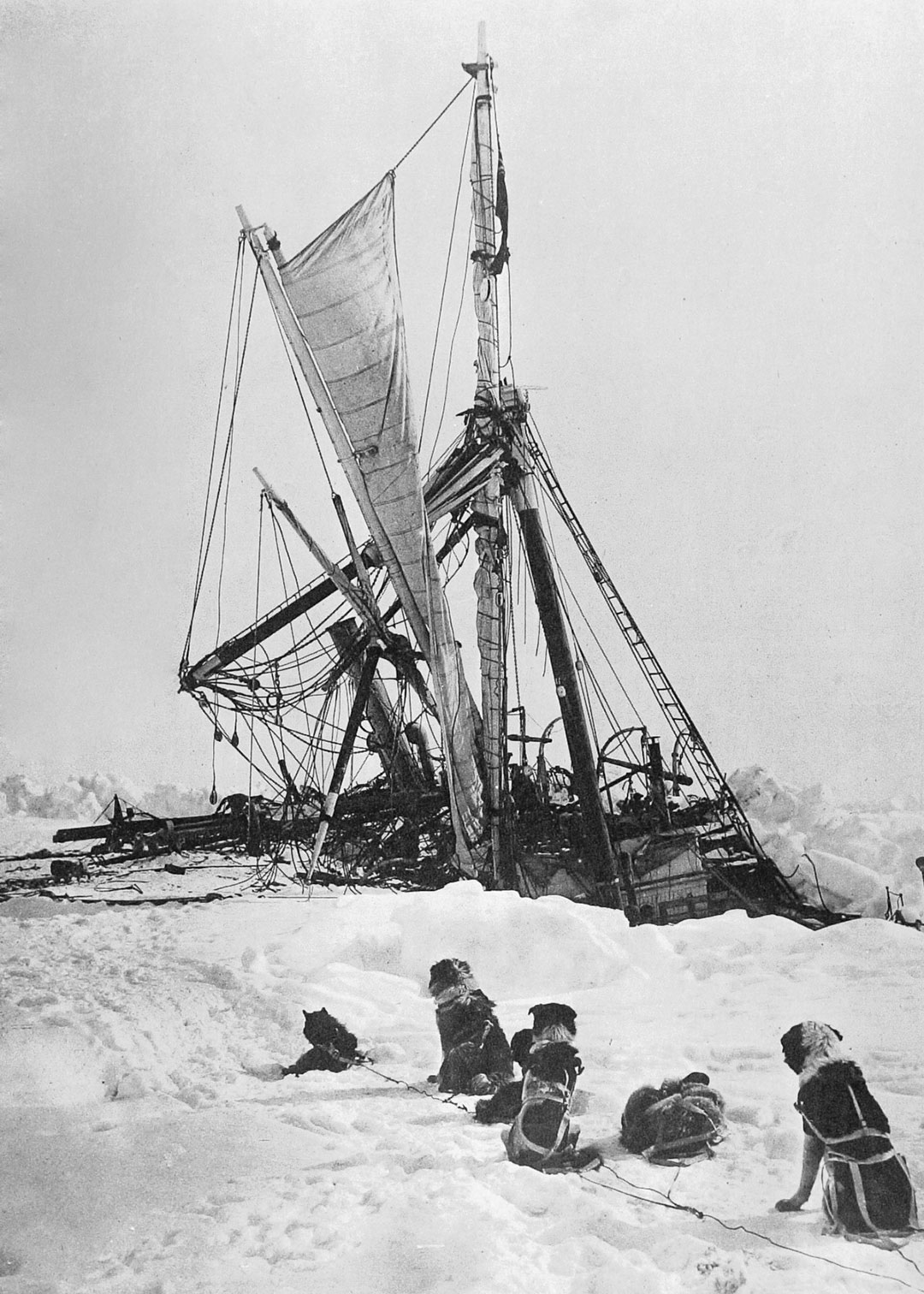 Ice swallows Ernest Shackleton’s ship Endurance  in late 1915 during  a fateful Antarctic expedition.  