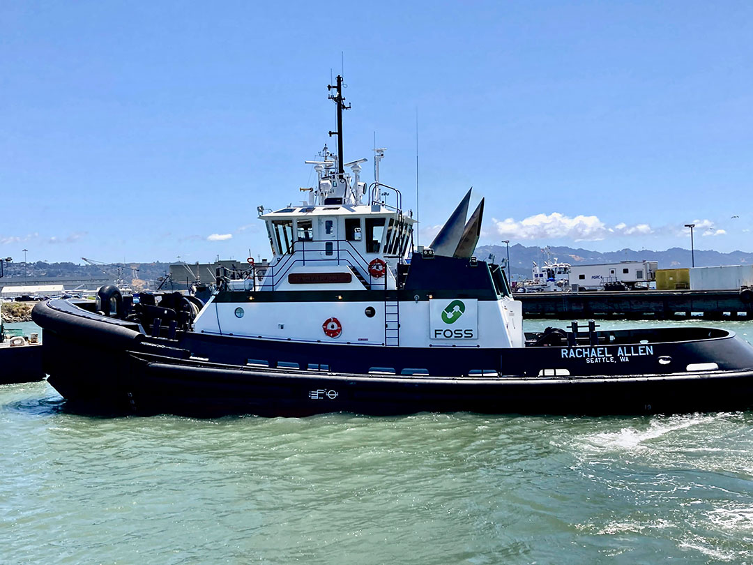 Rachael Allen is the fourth and final ASD-90 tugboat built by Nichols Brothers Boat Builders. It is the first z-drive tugboat in the United States with a Sea Machines autonomous command and control system. 