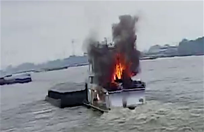 Overpressurization of fuel tank, engineer fatigue cited in towboat fire