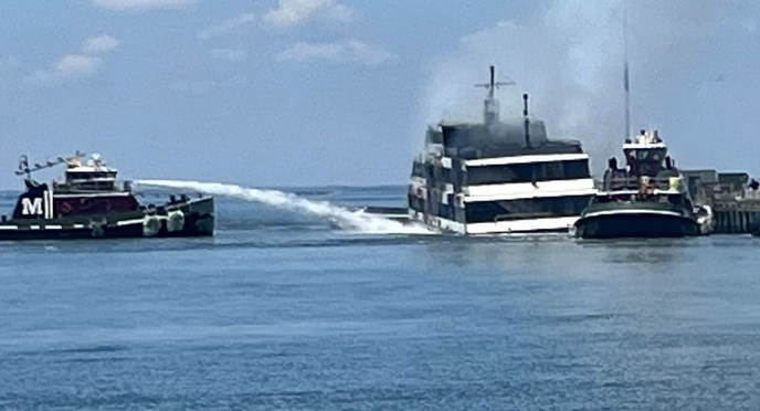 Excursion boat with 106 aboard evacuated after fire off Norfolk