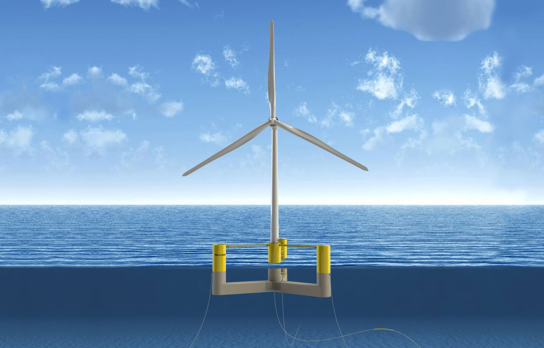 Maine is developing wind turbines with a floating concrete base.