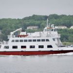 The newest Maine State Ferry vessel, Capt. Richard G. Spear, chugs toward Rockland. The vessel is named for a legendary Maine mariner and former leader of the state ferry service.