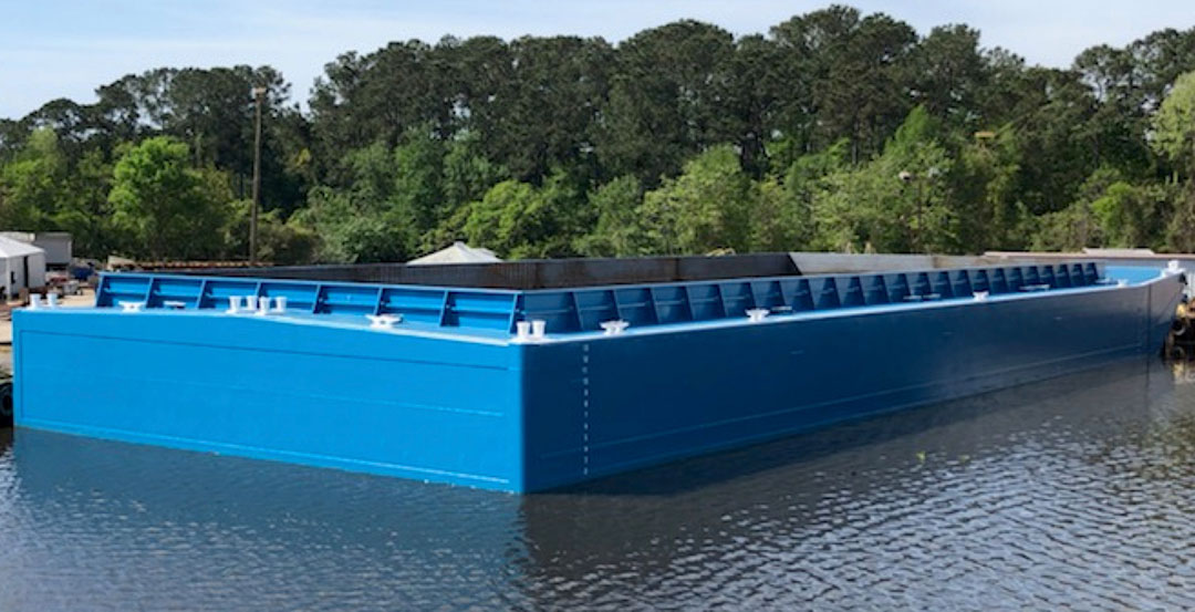 Arcosa Marine developed a container barge that is twice as wide as a traditional inland barge.