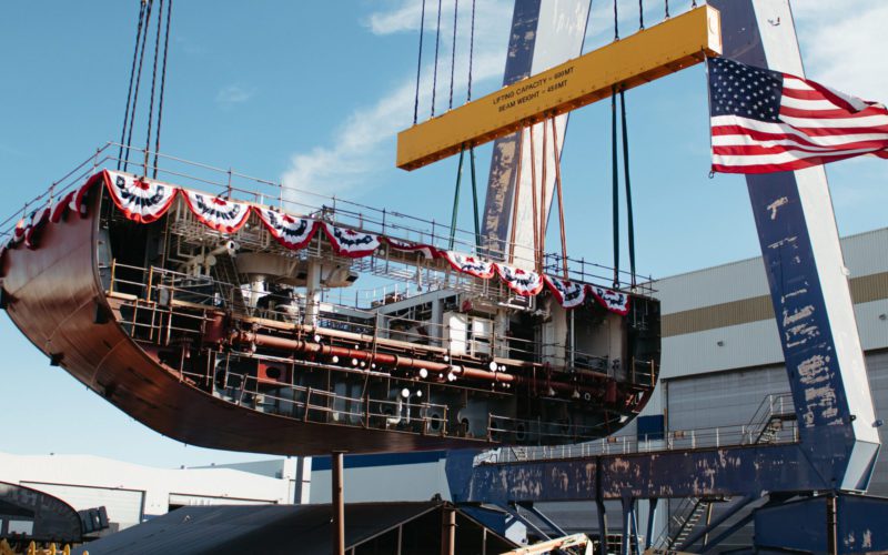 Philly Shipyard lays keel for Mass. Maritime training ship