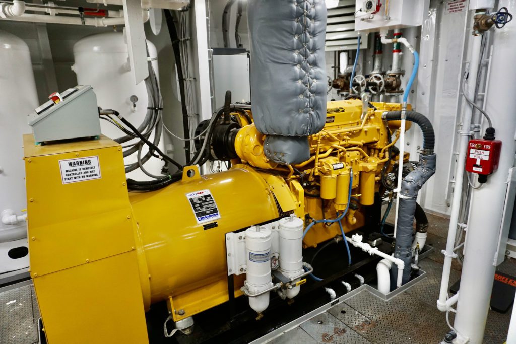 A John Deere genset that powers the bow thruster.