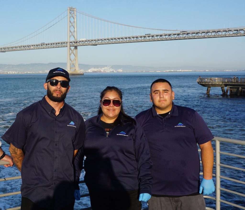 Capt. Boatright reserved special praise for Dorado’s crew. From left are deck hands Luis Camara, Laura Castillo and Juan Vazquez.