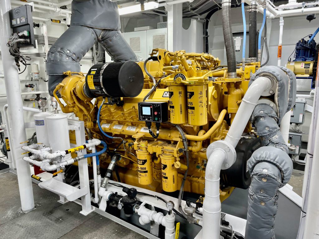 Propulsion comes from two Caterpillar C32 engines.
