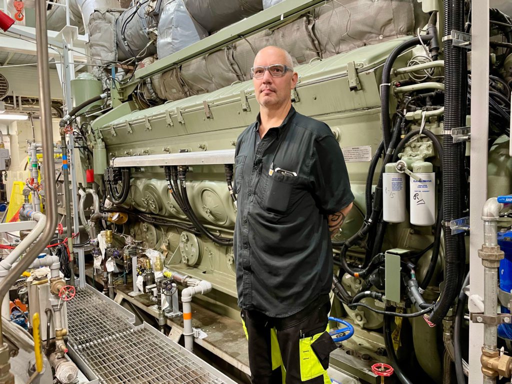 Erik Wlazlo, Mark W. Barker’s chief engineer, praised the design and functionality of the engine room.
