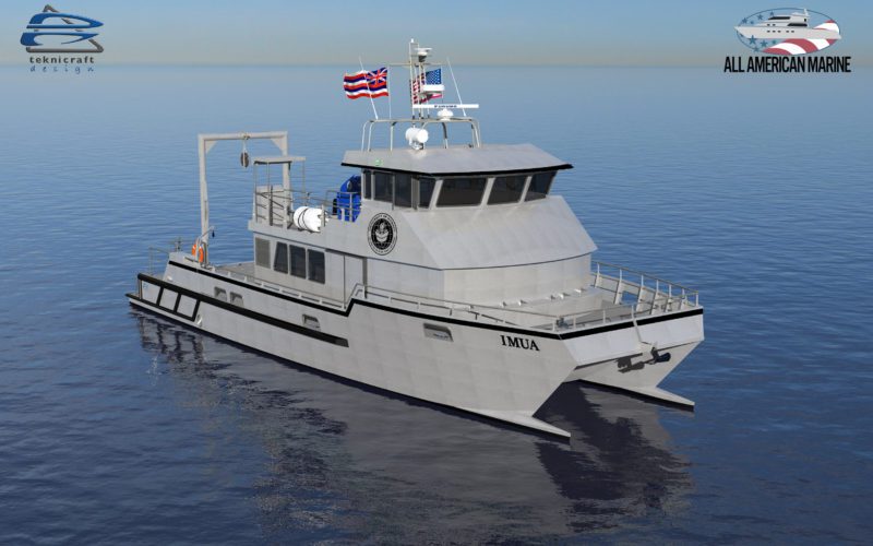 All American building catamaran for Hawaii research