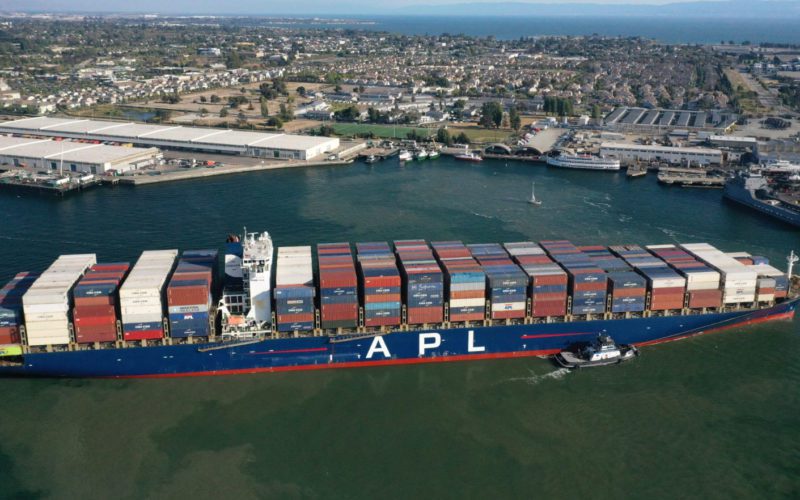 The 984-foot President Eisenhower, above, is APL’s largest U.S.-flagged containership.