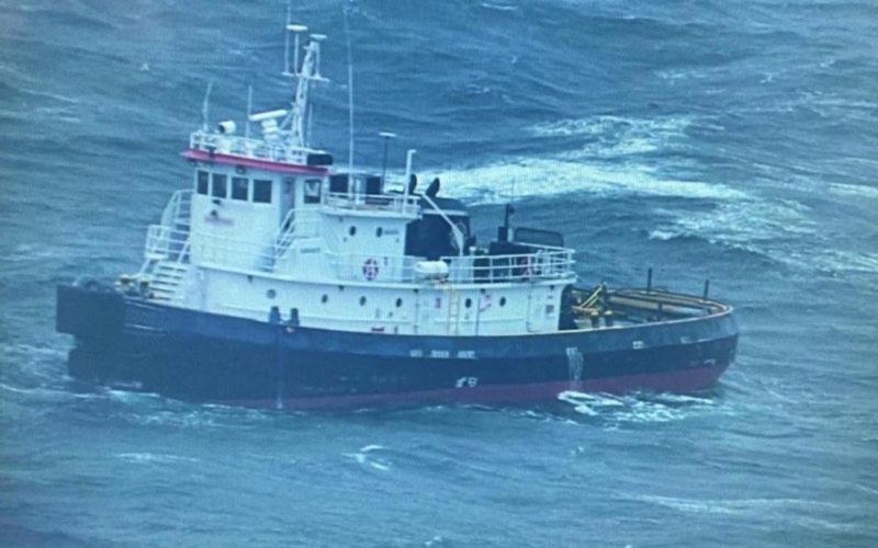 Tug adrift, crew rescued after towline fouls props off Maryland