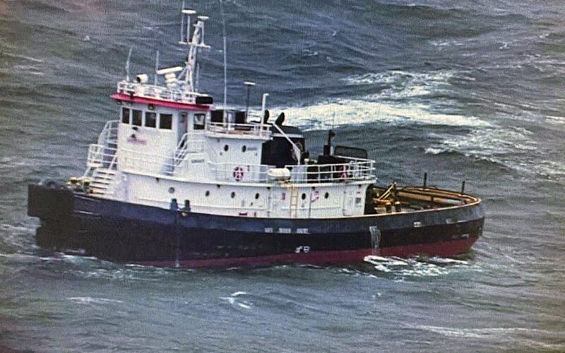 Salvage crews brought the tugboat Legacy, above, under tow after it drifted for several days in the Atlantic.