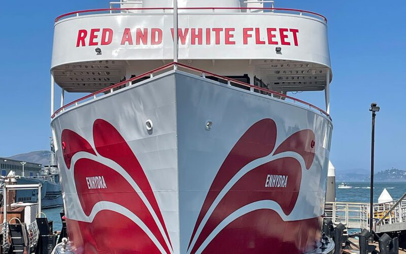 Enhydra is the only aluminum ship operated by San Francisco‘s Red and White Fleet. The hybrid-electric vessel entered service in 2018.