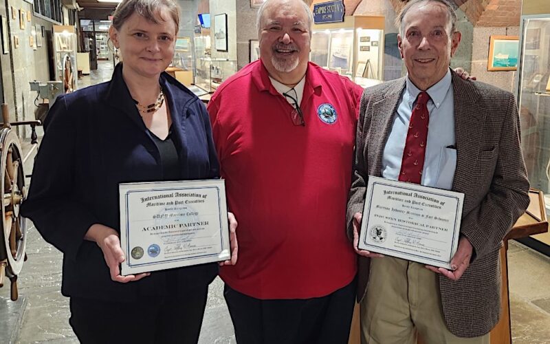 IAMPE presents partnership certificates at SUNY Maritime