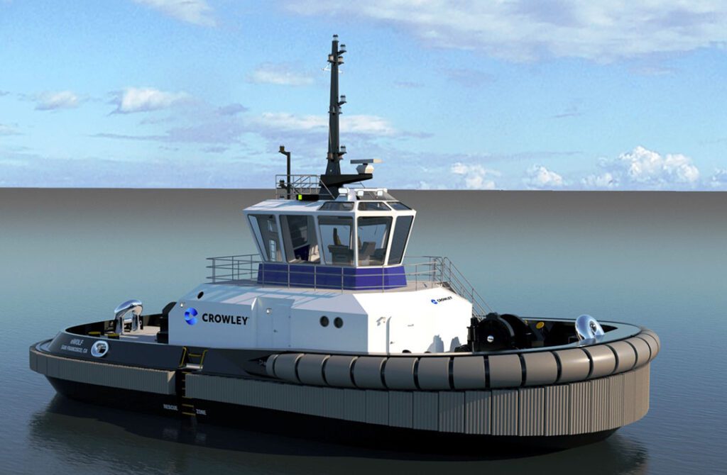 Crowley’s fully electric tugboat eWolf will be delivered this year from Master Boat Builders.