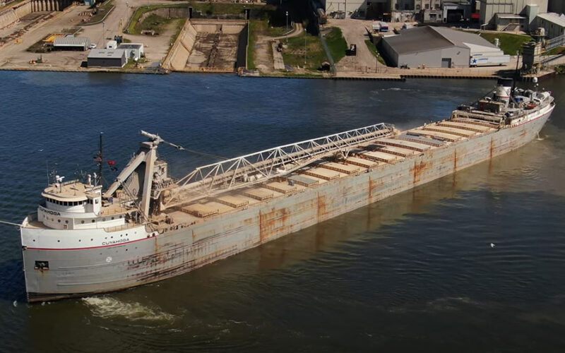 The Cuyahoga was built in 1943, making the 664-foot ‘boat’ the second-oldest bulk carrier operating on the Great Lakes.