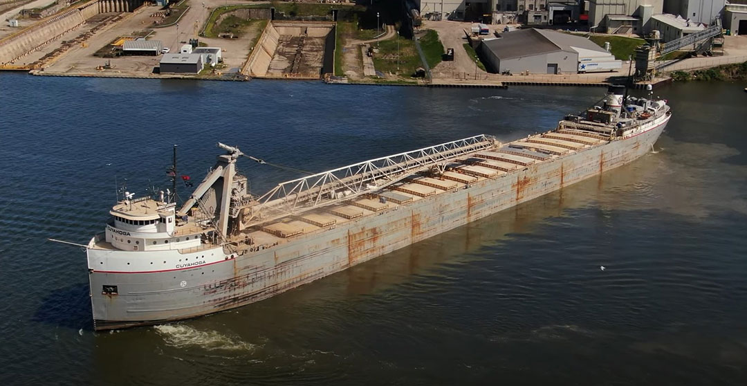 The Cuyahoga was built in 1943, making the 664-foot ‘boat’ the second-oldest bulk carrier operating on the Great Lakes.
