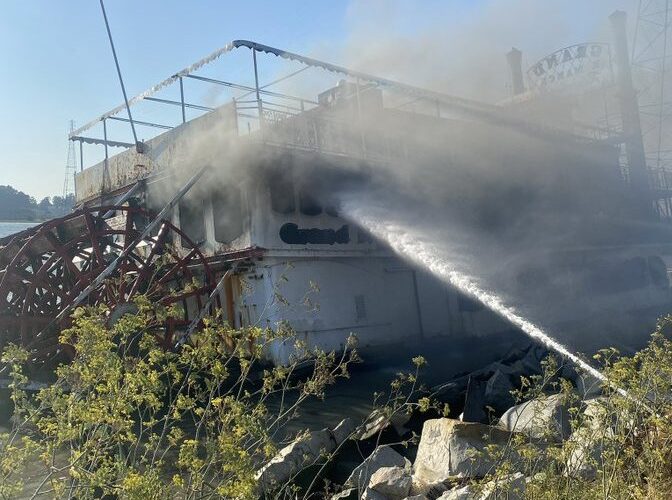Four escape as retired riverboat catches fire on Napa River