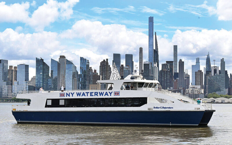 The 600-passenger Arthur E. Imperatore draws just six feet of water, reducing the need for dredging near piers.
