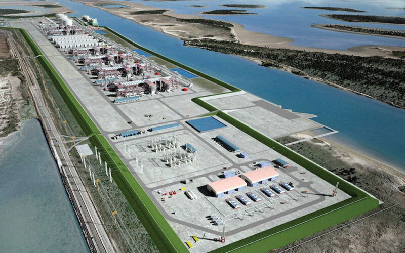 An artist’s rendering of the proposed LNG terminal at the Port of Brownsville, Tx.
