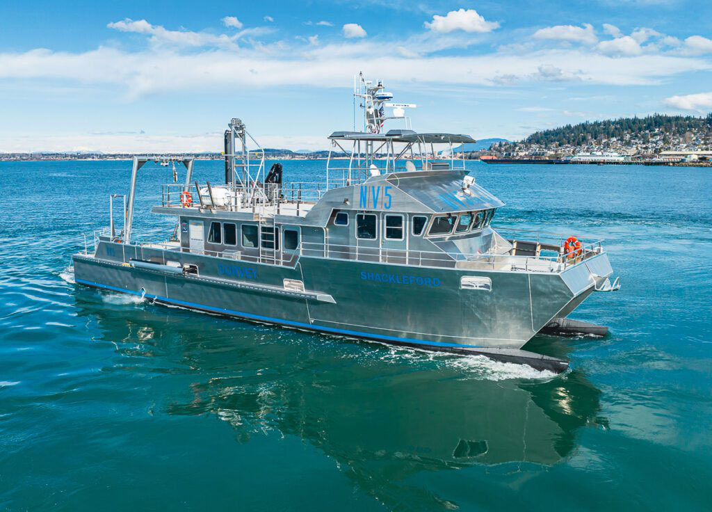 Shackleford was specifically designed to conduct offshore survey work for NV5 Geodynamics. 