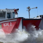 The Spotsylvania County (Va.) Fire Dept. operates a Silver Ships Explorer series fireboat featuring a landing craft style hull with power operated bow door.