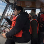Kingsborough Community College maritime students get their first experience at the helm.