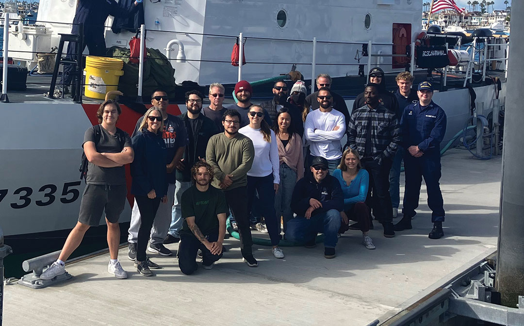 Orange Coast College maritime students on a recent familiarization visit to the U.S. Coast Guard’s Marine Protector class cutter Narwhal.