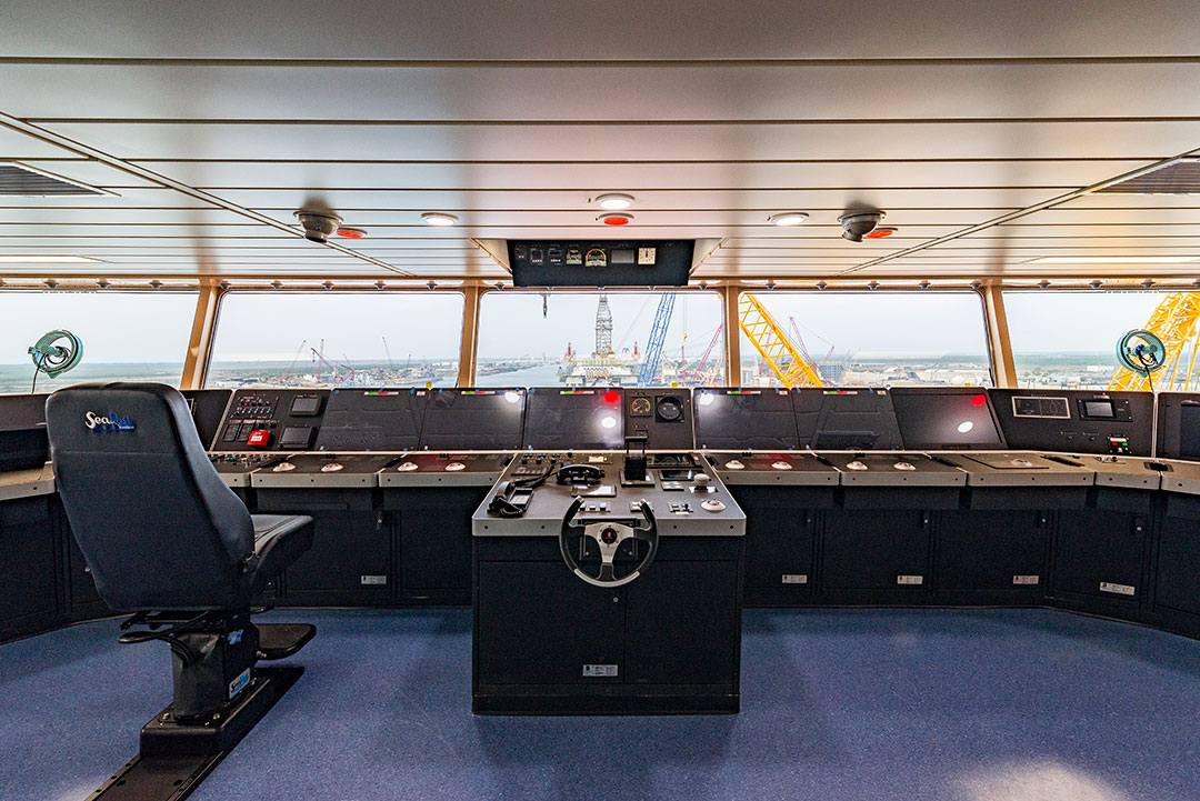 he pilothouses of both the Janet Marie and the George III serve as the nerve center of every aspect of the vessel’s propulsion, navigation, communications, and cargo handling operations.