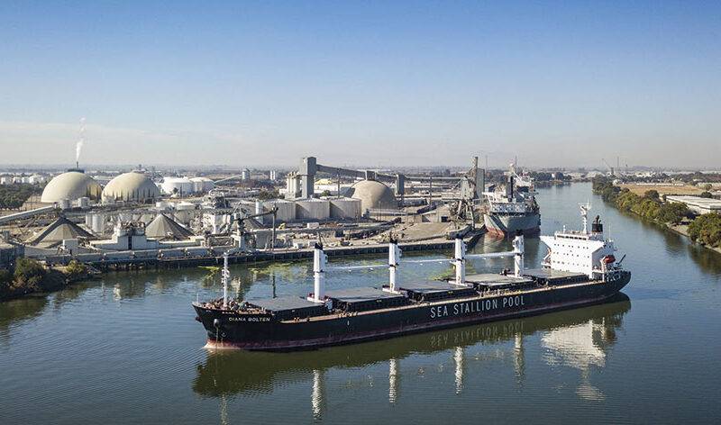 Located in Central California, the Port of Stockton serves as a major export center for agricultural products and other bulk commodities.