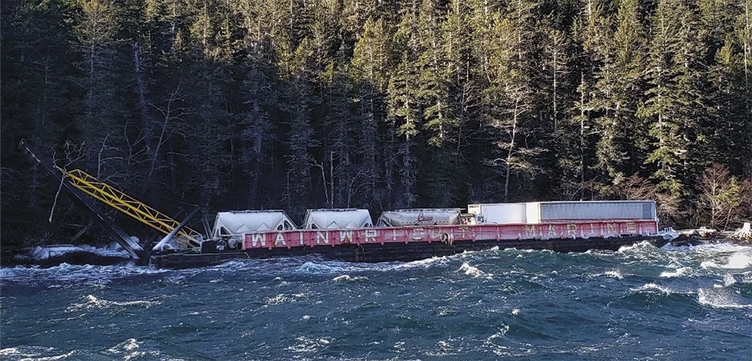 The 200-foot barge Miller 204 was loaded with construc