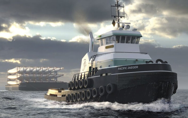 An artist’s rendering of Glosten’s new CT-120 oceangoing tug.