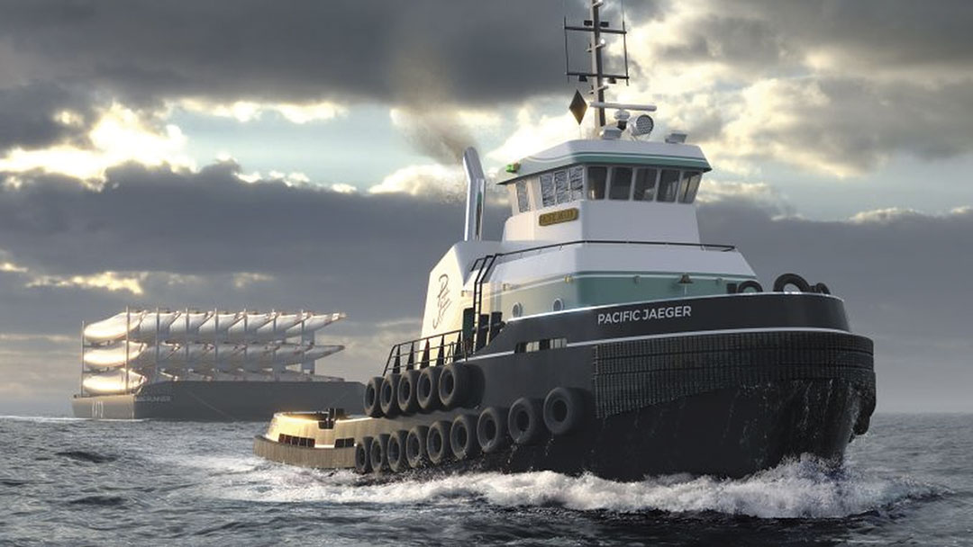 An artist’s rendering of Glosten’s new CT-120 oceangoing tug. 
