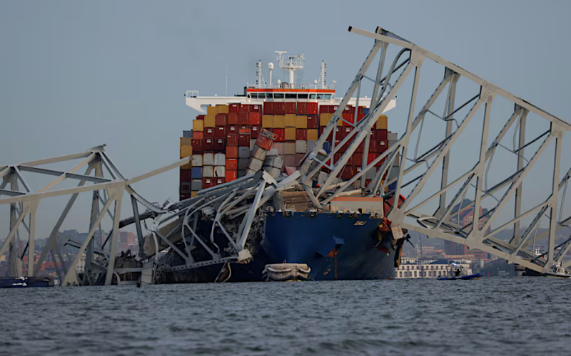 Baltimore bridge collapses after boxship strike