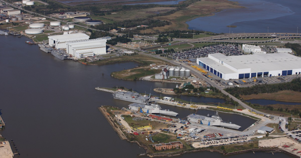 Austal USA’s Mobile facility covers 180 acres and, when the expansion project is completed, will feature more than 1.5 million square feet of indoor manufacturing space.