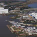 Austal USA’s Mobile facility covers 180 acres and, when the expansion project is completed, will feature more than 1.5 million square feet of indoor manufacturing space.